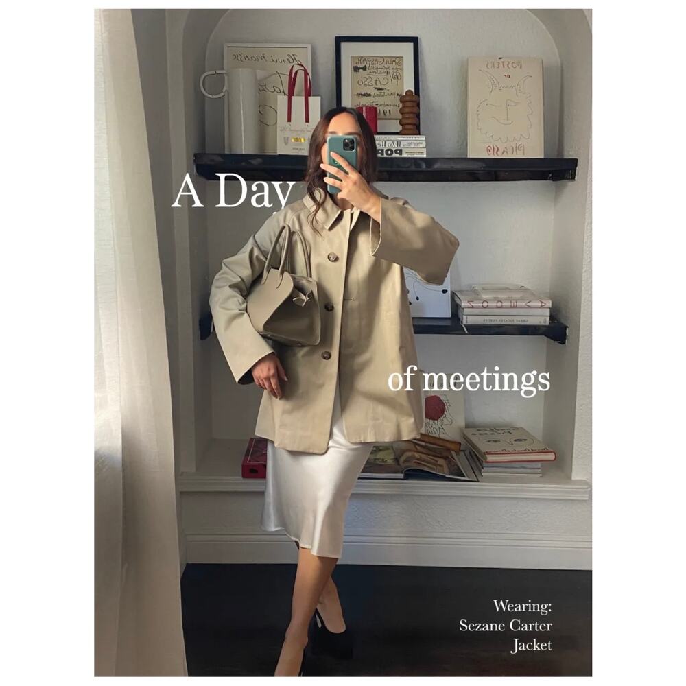 La Maille Sezane Carter Jacket in Light Beige Size US 12 / FR 44 / XXL✨ - Picture 8 of 16
